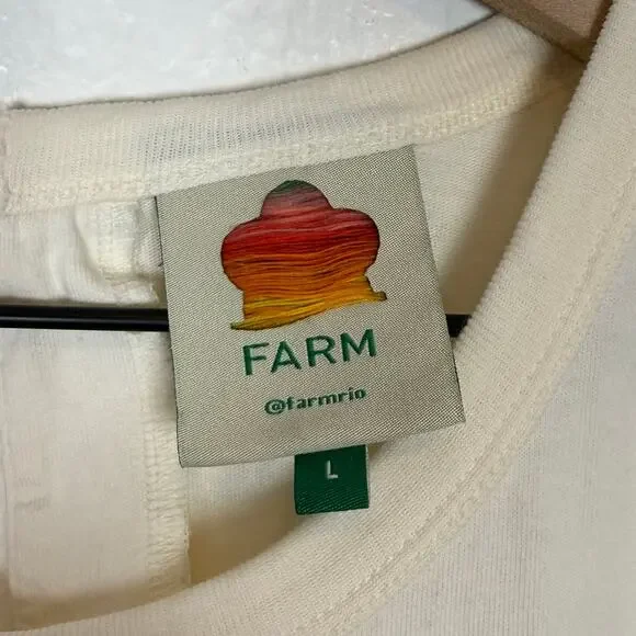 Farm Rio Peixe Printed Cotton-Jersey Jumpsuit Off White Size Large - Picture 5 of 7